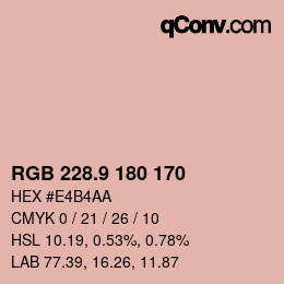 Color code: RGB 228.9 180 170 | qconv.com