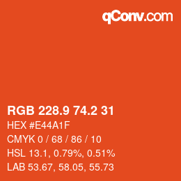 カラーコード: RGB 228.9 74.2 31 | qconv.com