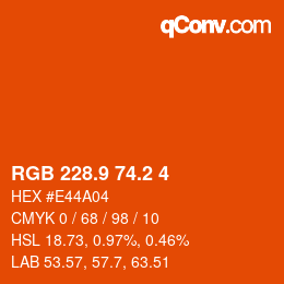 カラーコード: RGB 228.9 74.2 4 | qconv.com