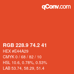 カラーコード: RGB 228.9 74.2 41 | qconv.com