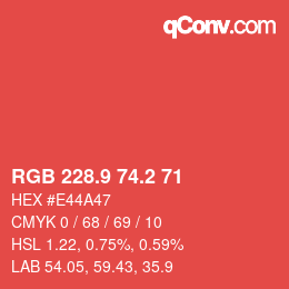 Color code: RGB 228.9 74.2 71 | qconv.com
