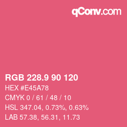 カラーコード: RGB 228.9 90 120 | qconv.com