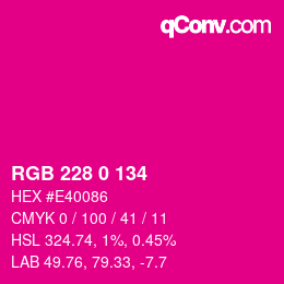 Color code: RGB 228 0 134 | qconv.com