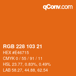 カラーコード: RGB 228 103 21 | qconv.com