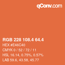 カラーコード: RGB 228 108.4 64.4 | qconv.com