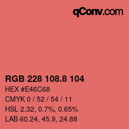 カラーコード: RGB 228 108.8 104 | qconv.com
