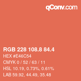 カラーコード: RGB 228 108.8 84.4 | qconv.com