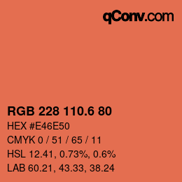 カラーコード: RGB 228 110.6 80 | qconv.com