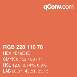 Farbcode: RGB 228 110 78 | qconv.com