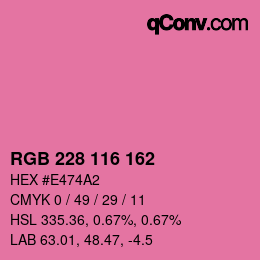 Color code: RGB 228 116 162 | qconv.com