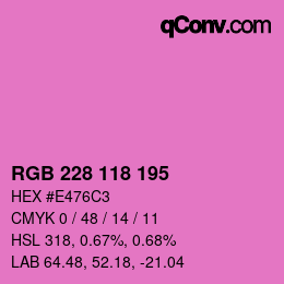 Color code: RGB 228 118 195 | qconv.com