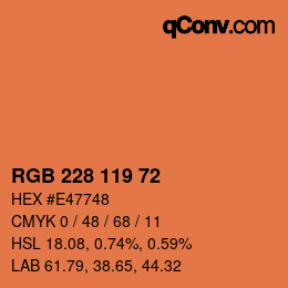 カラーコード: RGB 228 119 72 | qconv.com
