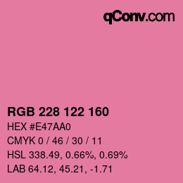Color code: RGB 228 122 160 | qconv.com
