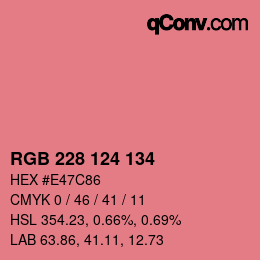 カラーコード: RGB 228 124 134 | qconv.com