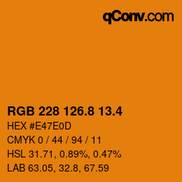 カラーコード: RGB 228 126.8 13.4 | qconv.com
