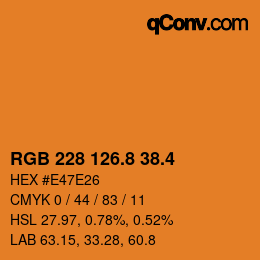 カラーコード: RGB 228 126.8 38.4 | qconv.com