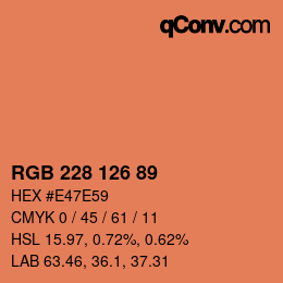 Color code: RGB 228 126 89 | qconv.com
