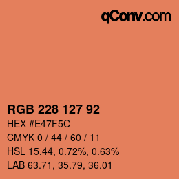 Color code: RGB 228 127 92 | qconv.com