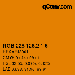 カラーコード: RGB 228 128.2 1.6 | qconv.com