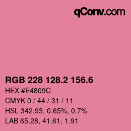 カラーコード: RGB 228 128.2 156.6 | qconv.com