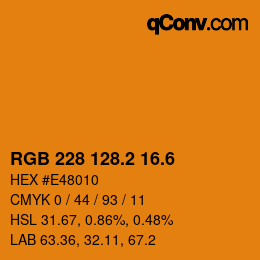 カラーコード: RGB 228 128.2 16.6 | qconv.com