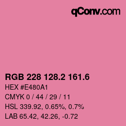 カラーコード: RGB 228 128.2 161.6 | qconv.com