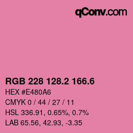 カラーコード: RGB 228 128.2 166.6 | qconv.com