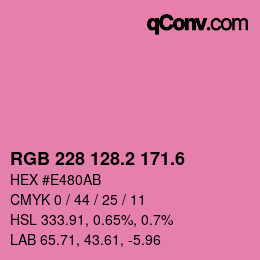 カラーコード: RGB 228 128.2 171.6 | qconv.com