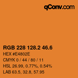 カラーコード: RGB 228 128.2 46.6 | qconv.com