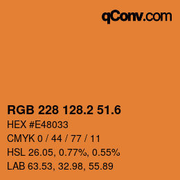 カラーコード: RGB 228 128.2 51.6 | qconv.com