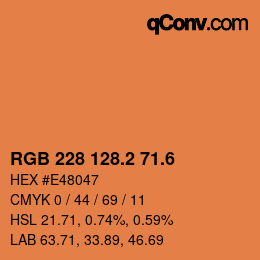 カラーコード: RGB 228 128.2 71.6 | qconv.com
