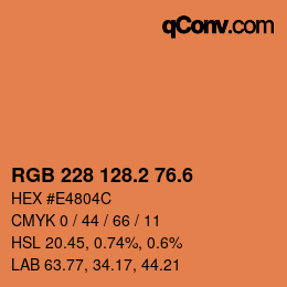 カラーコード: RGB 228 128.2 76.6 | qconv.com