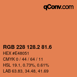 カラーコード: RGB 228 128.2 81.6 | qconv.com