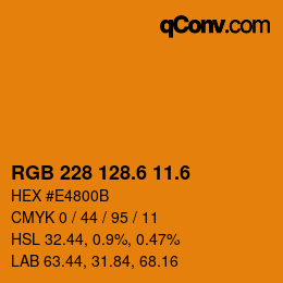 カラーコード: RGB 228 128.6 11.6 | qconv.com