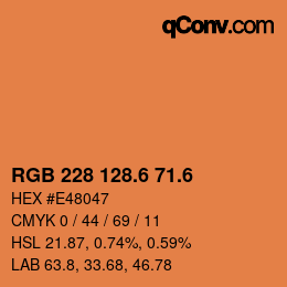 カラーコード: RGB 228 128.6 71.6 | qconv.com