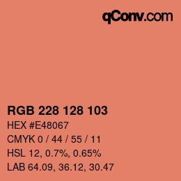カラーコード: RGB 228 128 103 | qconv.com