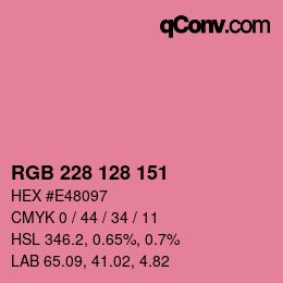 カラーコード: RGB 228 128 151 | qconv.com