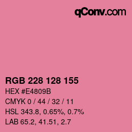 Color code: RGB 228 128 155 | qconv.com