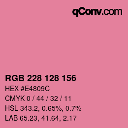 カラーコード: RGB 228 128 156 | qconv.com