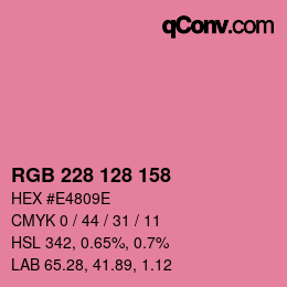 カラーコード: RGB 228 128 158 | qconv.com