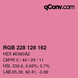 カラーコード: RGB 228 128 162 | qconv.com