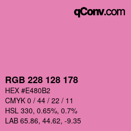 Color code: RGB 228 128 178 | qconv.com