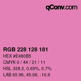 Color code: RGB 228 128 181 | qconv.com