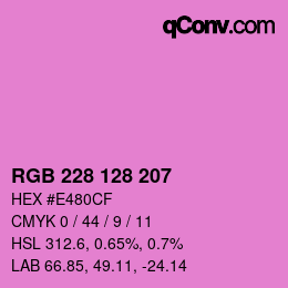 カラーコード: RGB 228 128 207 | qconv.com