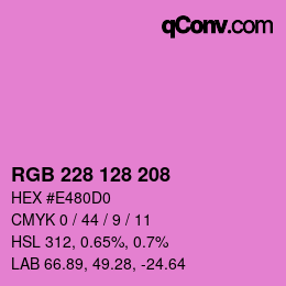 カラーコード: RGB 228 128 208 | qconv.com