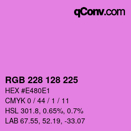 カラーコード: RGB 228 128 225 | qconv.com