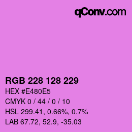 カラーコード: RGB 228 128 229 | qconv.com