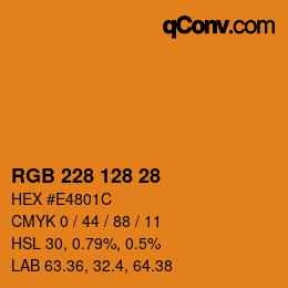 Color code: RGB 228 128 28 | qconv.com