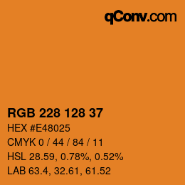 Color code: RGB 228 128 37 | qconv.com