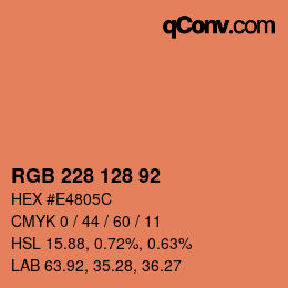 カラーコード: RGB 228 128 92 | qconv.com